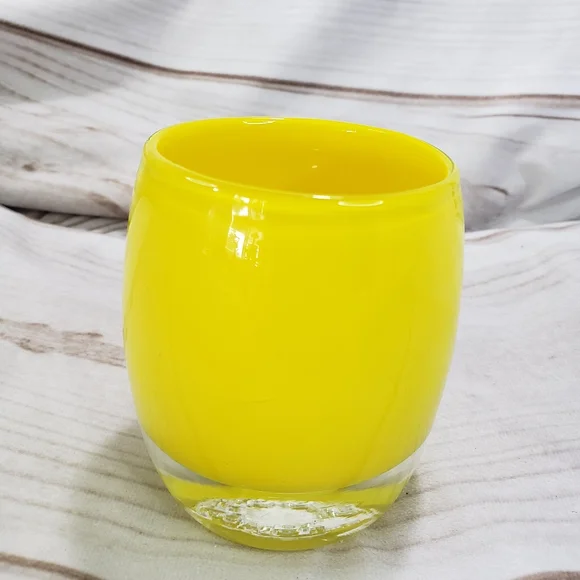 🌞SOLD🌞 Glassybaby Yellow Hand Blown Glass Candle Votive Pre Triskelion #2 - Picture 13 of 13